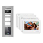 Hikvision 2-Draht-Bus Video-Türsprechanlage 5-Familienhaus – Komplett-Set mit Touch-Display, Unterputz – Türstation und Innenstation
