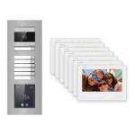 Hikvision 2-Draht-Bus Video-Türsprechanlage 7-Familienhaus – Komplett-Set mit Touch-Display, Unterputz – Türstation und Innenstation
