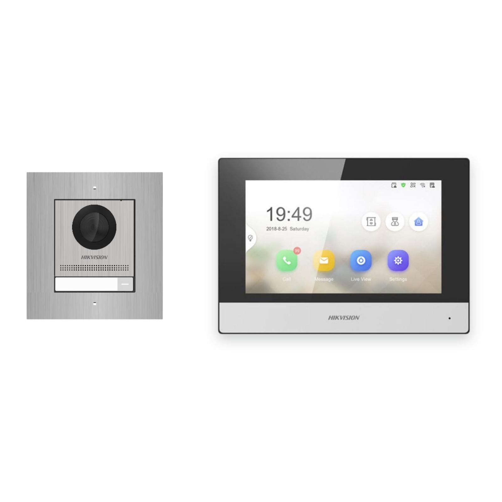 Hikvision 2-Draht-IP Video-Türsprechanlage Einfamilienhaus – Komplett-Set Edelstahl, Monitor schwarz, Unterputz Hikvision 2-Draht-IP Video-Türsprechanlage Einfamilienhaus – Komplett-Set Edelstahl, Monitor schwarz, Unterputz – Türstation und Innenstation