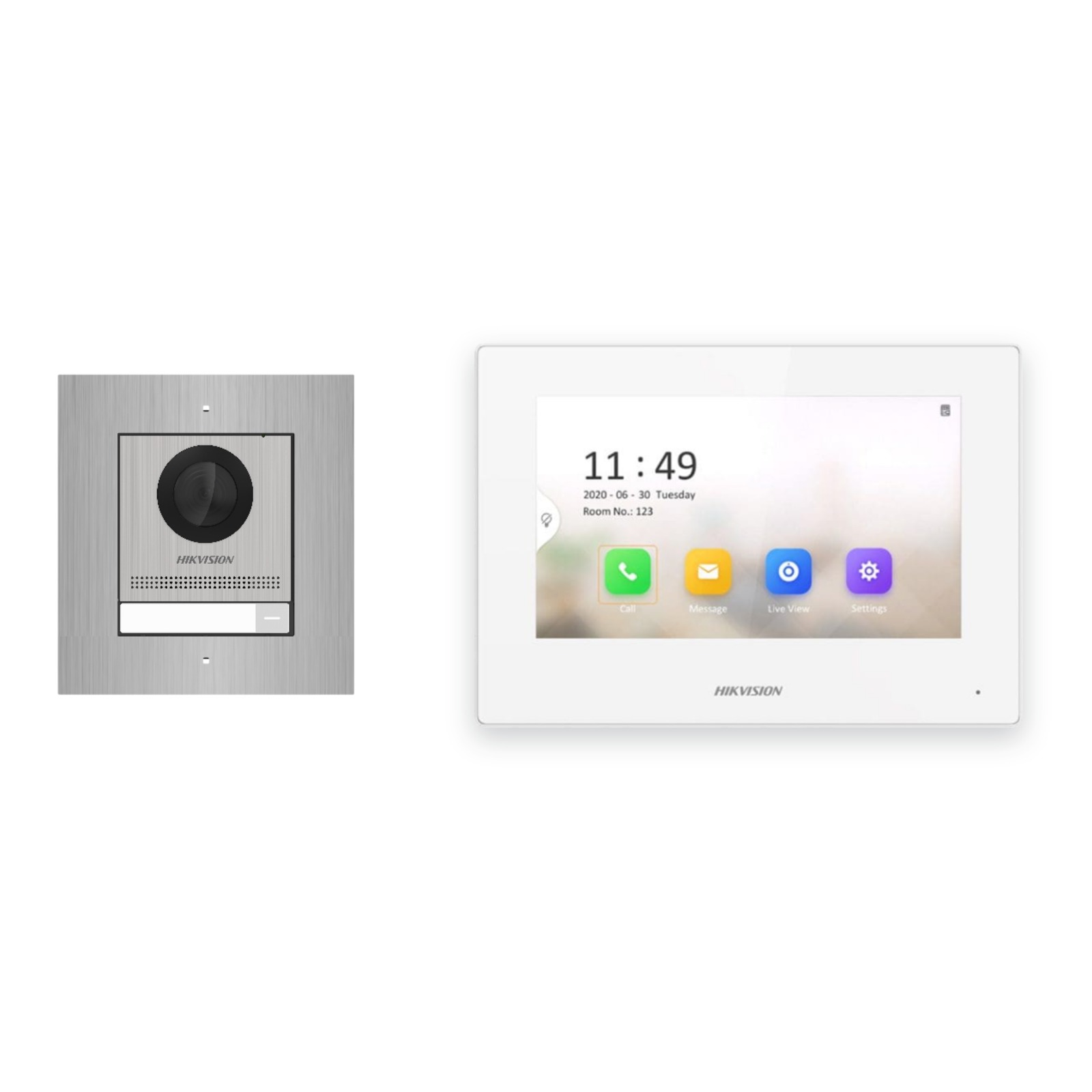 Hikvision 2-Draht-IP Video-Türsprechanlage Einfamilienhaus – Komplett-Set Edelstahl, Monitor weiss, Unterputz Hikvision 2-Draht-IP Video-Türsprechanlage Einfamilienhaus – Komplett-Set Edelstahl, Monitor weiss, Unterputz – Türstation und Innenstation