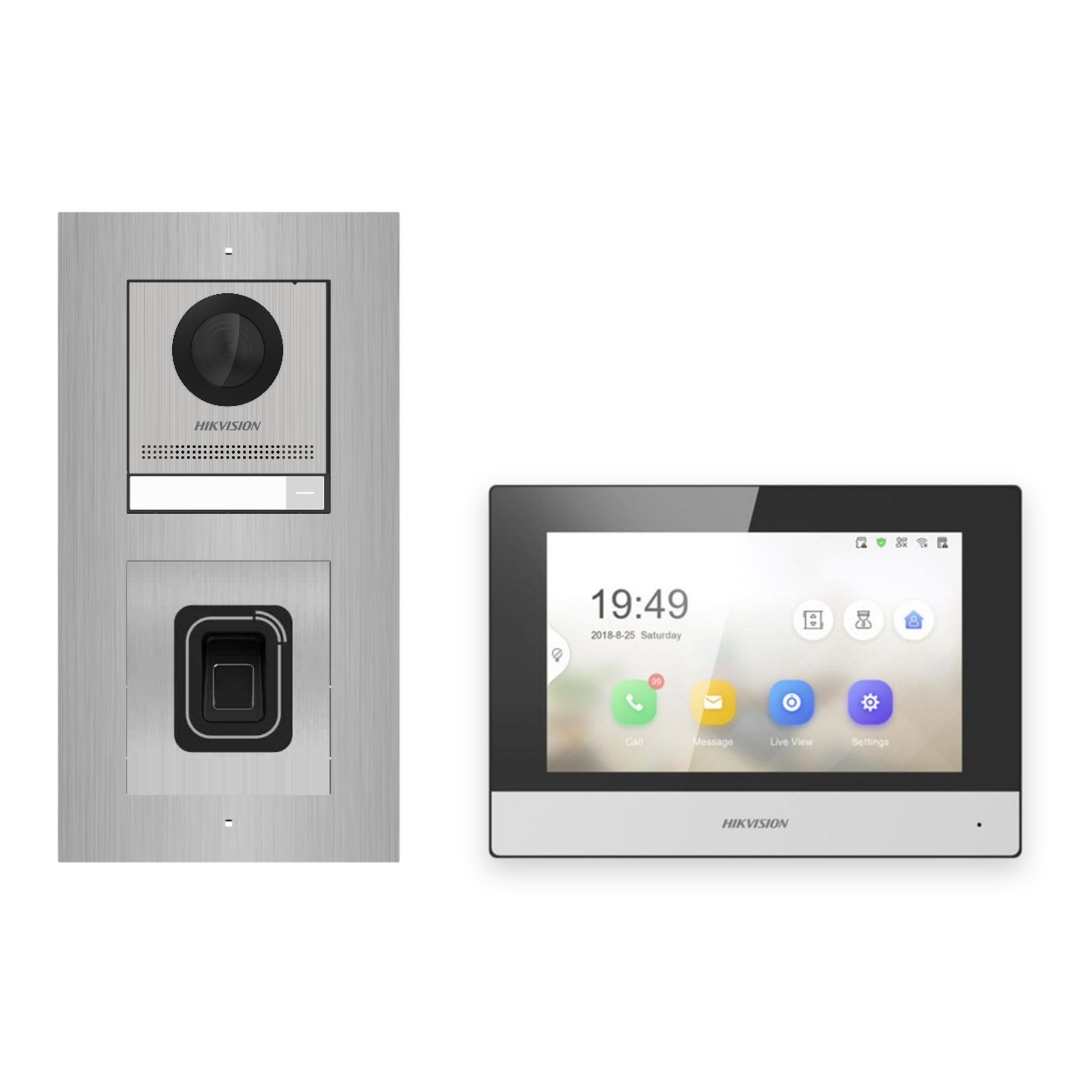 Hikvision 2-Draht-IP Video-Türsprechanlage Einfamilienhaus – Komplett-Set mit Fingerprint, Monitor schwarz, Unterputz Hikvision 2-Draht-IP Video-Türsprechanlage Einfamilienhaus – Komplett-Set mit Fingerprint, Monitor schwarz, Unterputz – Türstation und Innenstation