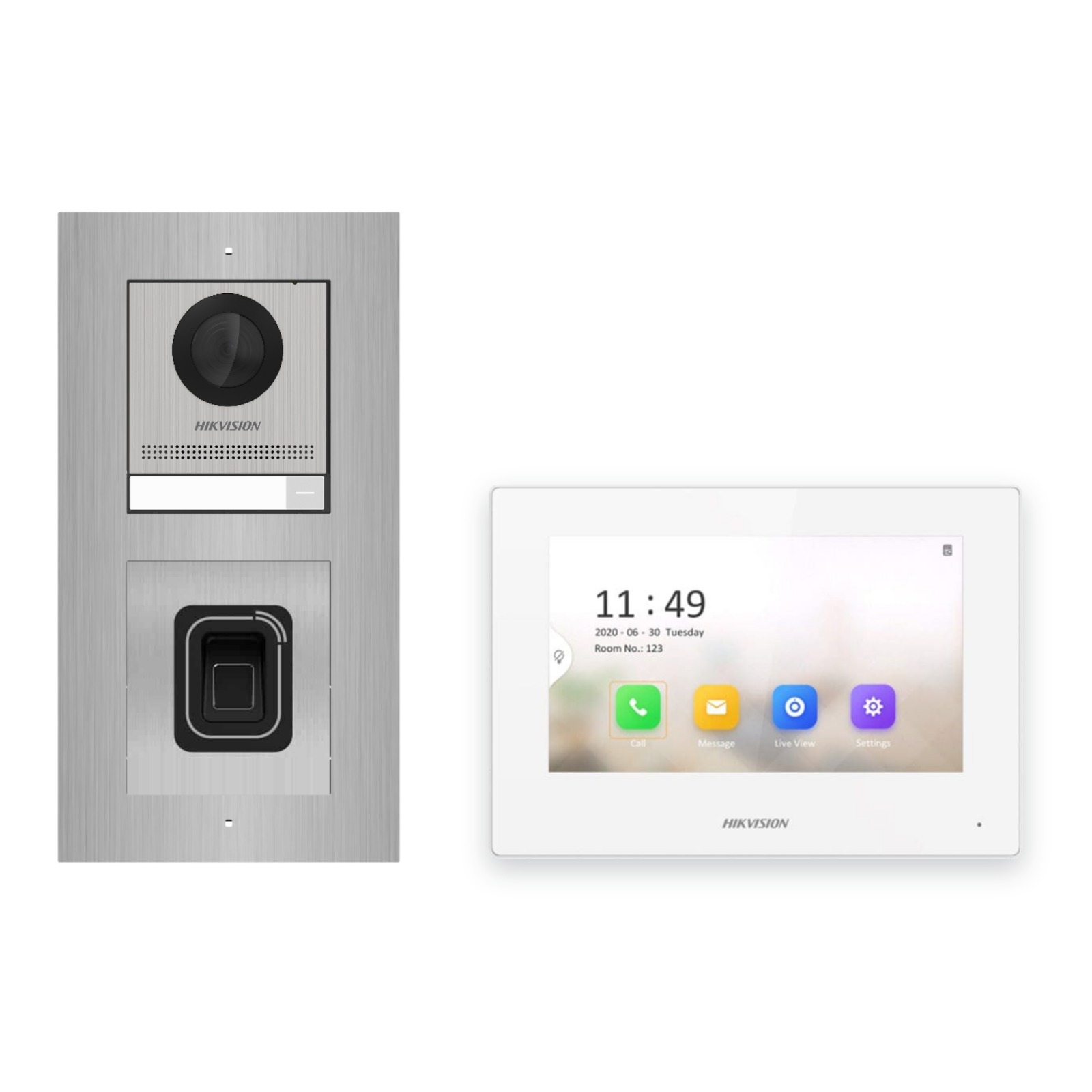 Hikvision 2-Draht-IP Video-Türsprechanlage Einfamilienhaus – Komplett-Set mit Fingerprint, Monitor weiss, Unterputz Hikvision 2-Draht-IP Video-Türsprechanlage Einfamilienhaus – Komplett-Set mit Fingerprint, Monitor weiss, Unterputz – Türstation und Innenstation