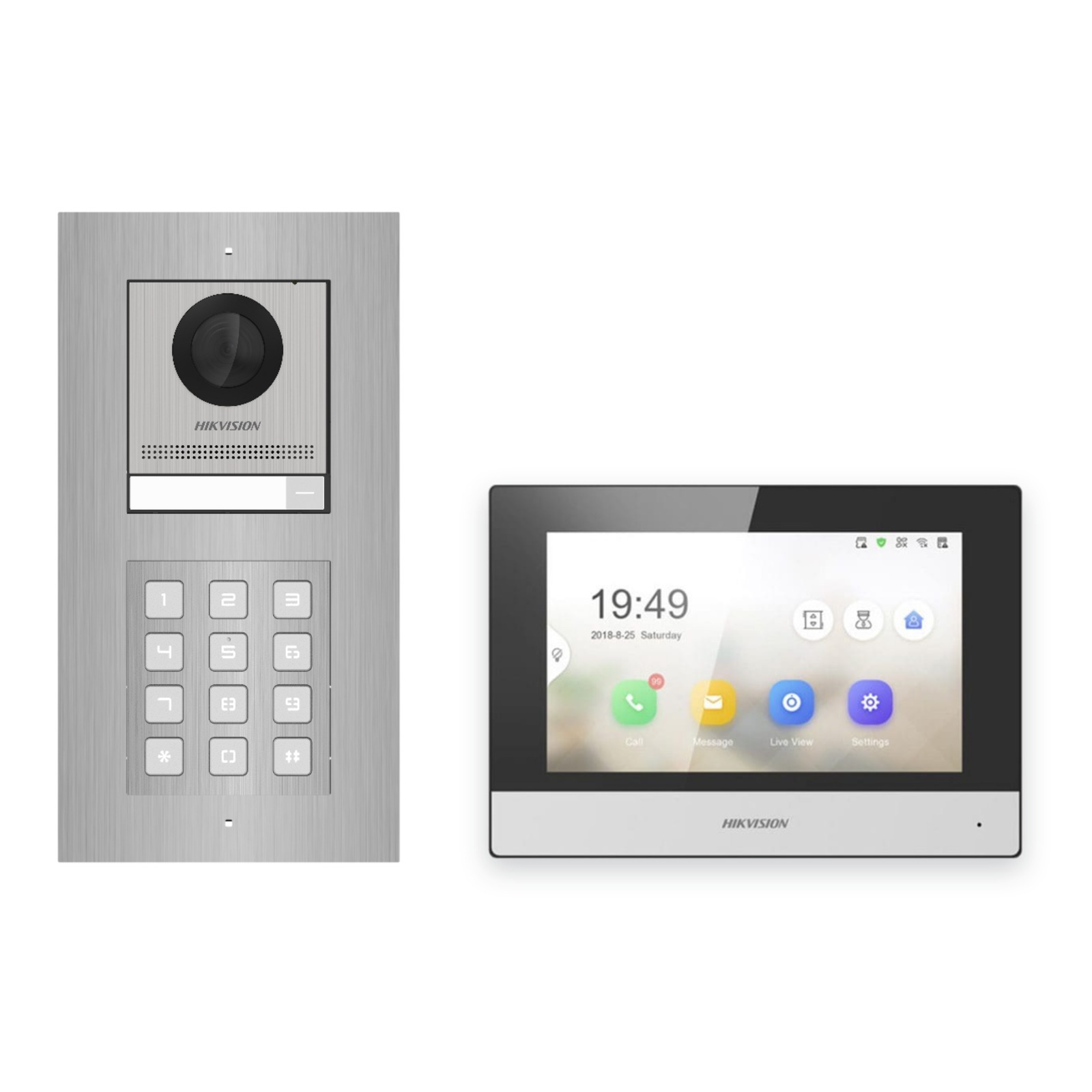 Hikvision 2-Draht-IP Video-Türsprechanlage Einfamilienhaus – Komplett-Set mit Zahlencode, Monitor schwarz, Unterputz Hikvision 2-Draht-IP Video-Türsprechanlage Einfamilienhaus – Komplett-Set mit Zahlencode, Monitor schwarz, Unterputz – Türstation und Innenstation