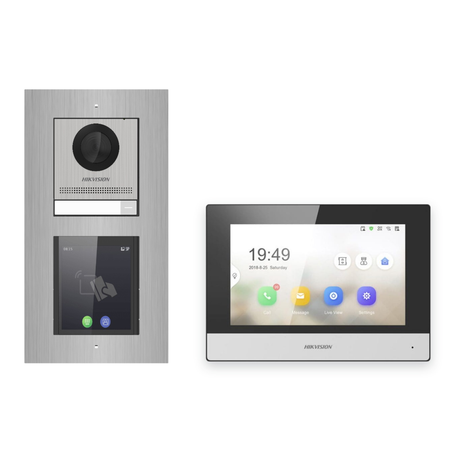 Hikvision 2-Draht-IP Video-Türsprechanlage Einfamilienhaus – Komplett-Set mit Touch-Display, Monitor schwarz, Unterputz Hikvision 2-Draht-IP Video-Türsprechanlage Einfamilienhaus – Komplett-Set mit Touch-Display, Monitor schwarz, Unterputz – Türstation und Innenstation