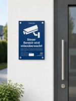 Warnschild «Dieser Bereich wird videoüberwacht» – Aluverbund 200 × 300 mm inkl. Edelstahl-Abstandshalter – Bild 2