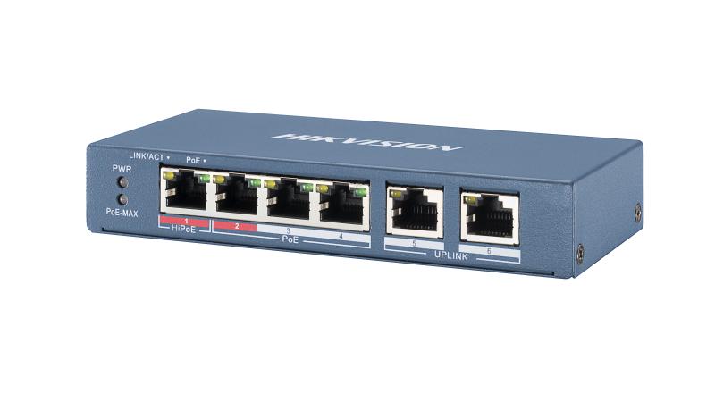 Hikvision DS-3E0106HP-E – 4-Port Fast-Ethernet PoE-Switch mit Hi-PoE, 60 W Hikvision DS-3E0106HP-E – 4-Port Fast-Ethernet PoE-Switch mit Hi-PoE, 60 W – Bild 1