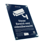 Warnschild «Dieser Bereich wird videoüberwacht» – Aluverbund 200 × 300 mm inkl. Edelstahl-Abstandshalter