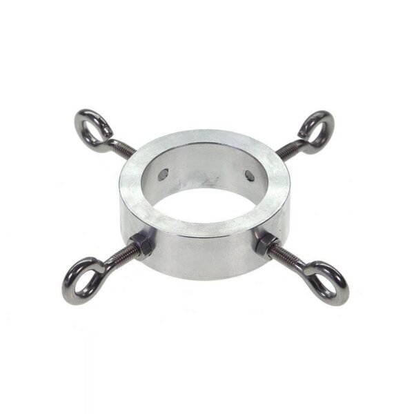 Massiver Abspannring aus Aluminium mit vier Edelstahl-Ösenschrauben
