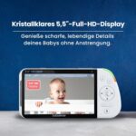 Kristallklares 5,5-Zoll-Full-HD-Display des Babysense MaxView PRO mit 1080p-Bild