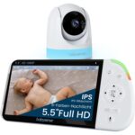 Babysense MaxView PRO: 5,5-Zoll-Full-HD-Monitor mit IPS-Display und schwenkbare Kamera mit 6-Farben-Nachtlicht