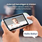 Gegensprechfunktion und Schlaflieder des Babysense MaxView PRO ueber die Elterneinheit