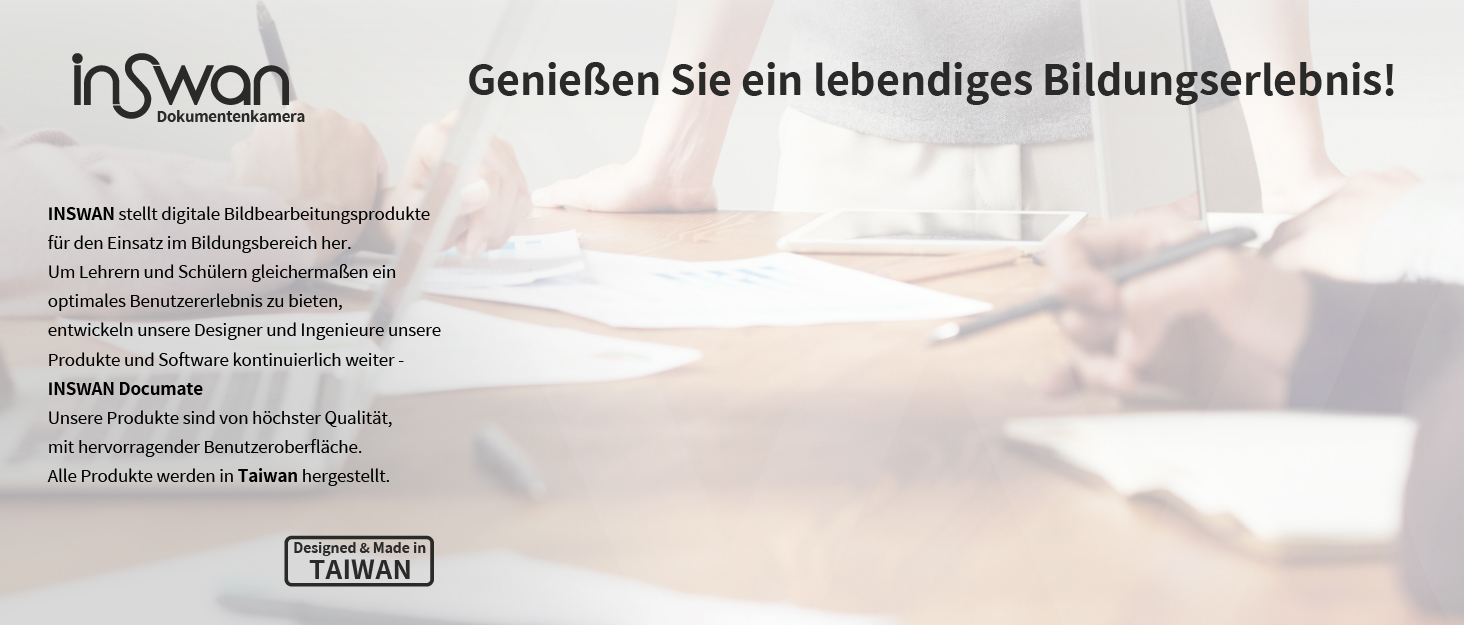 INSWAN INS-2 Dokumentenkamera mit mehrgelenkigem Arm, LED-Licht und kompaktem Standfuss. – Detail 1