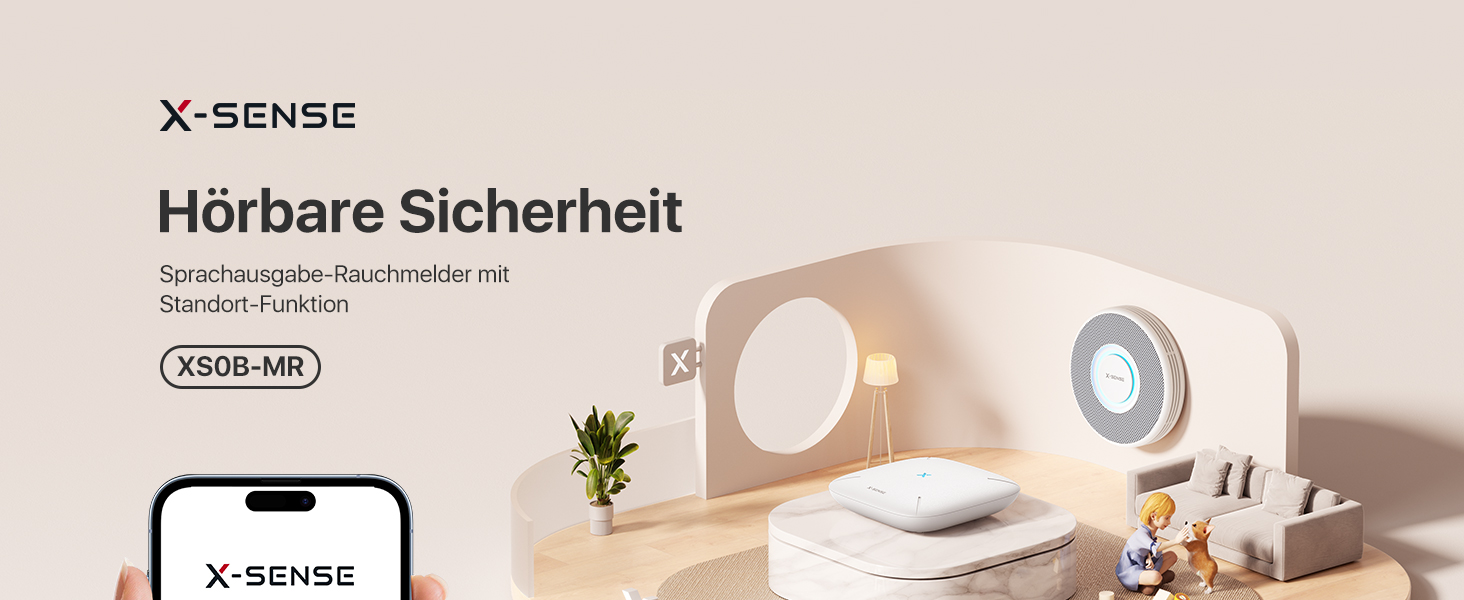 Zwölf weisse X-Sense Rauchmelder XS0B-MR121 mit der Basisstation SBS50 aus dem vernetzten Set. – Detail 1