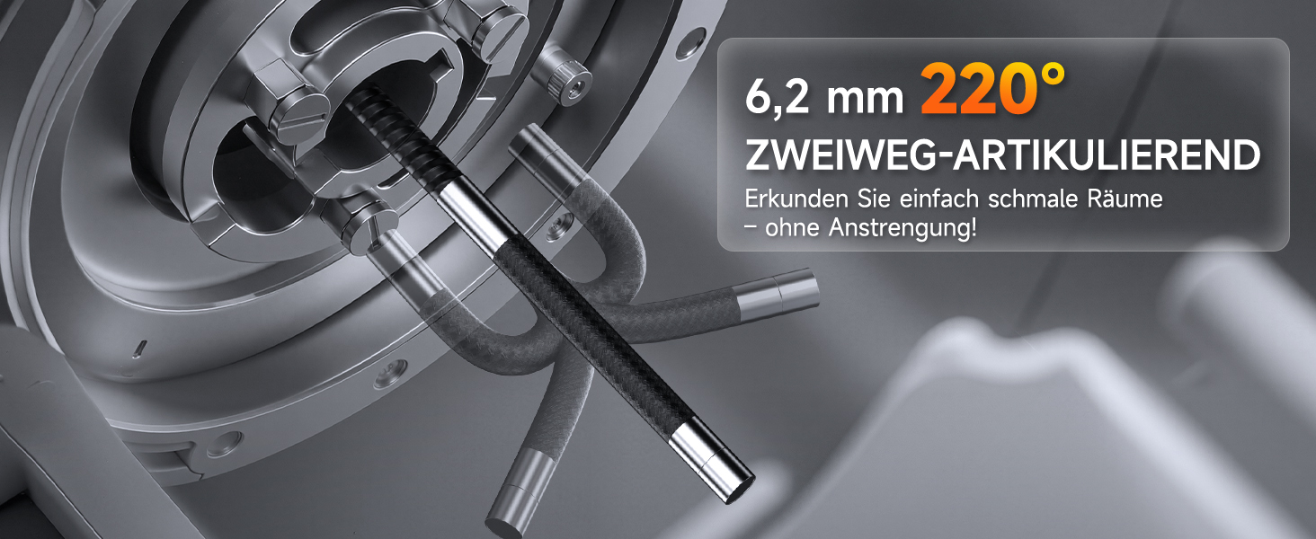 FOXWELL Y400 Endoskopkamera mit 4,3-Zoll-Display und 6,2-mm-Sonde mit beweglichem Kamerakopf – Detail 1