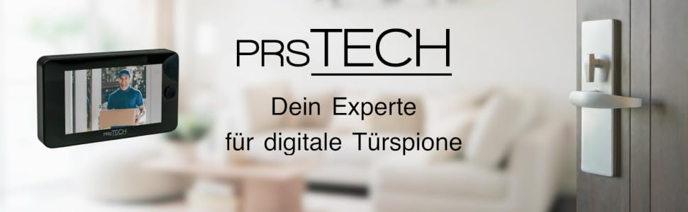 prsTECH DoorCAM DC2 PLUS digitaler Türspion mit 4,3-Zoll-Display an der Innenseite einer Wohnungstür – Detail 1