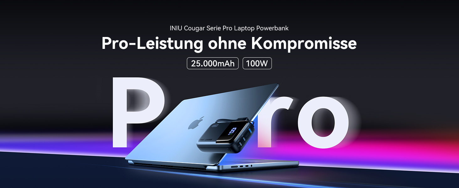 INIU P63 Powerbank mit 25000 mAh, Digitalanzeige und drei Anschlüssen – Detail 1