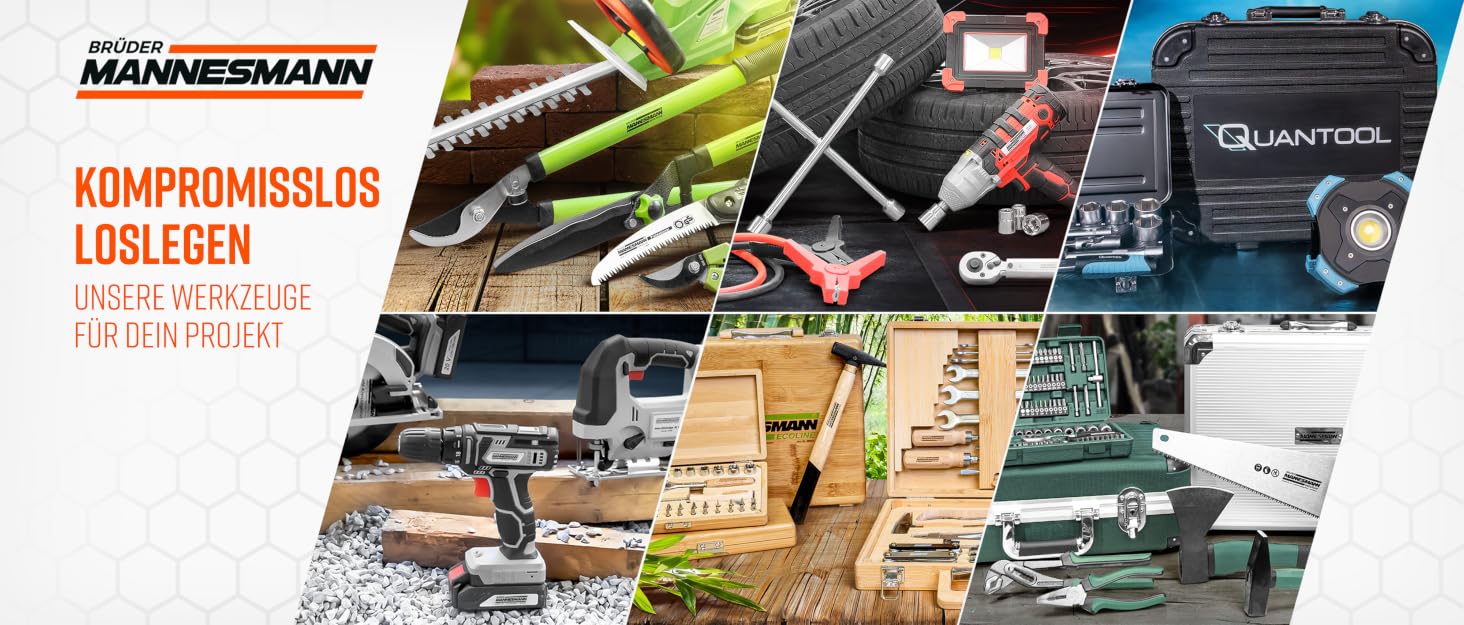 Brüder Mannesmann M29075 Alu-Werkzeugkoffer geöffnet mit 108 Handwerkzeugen in drei Lagen – Detail 1