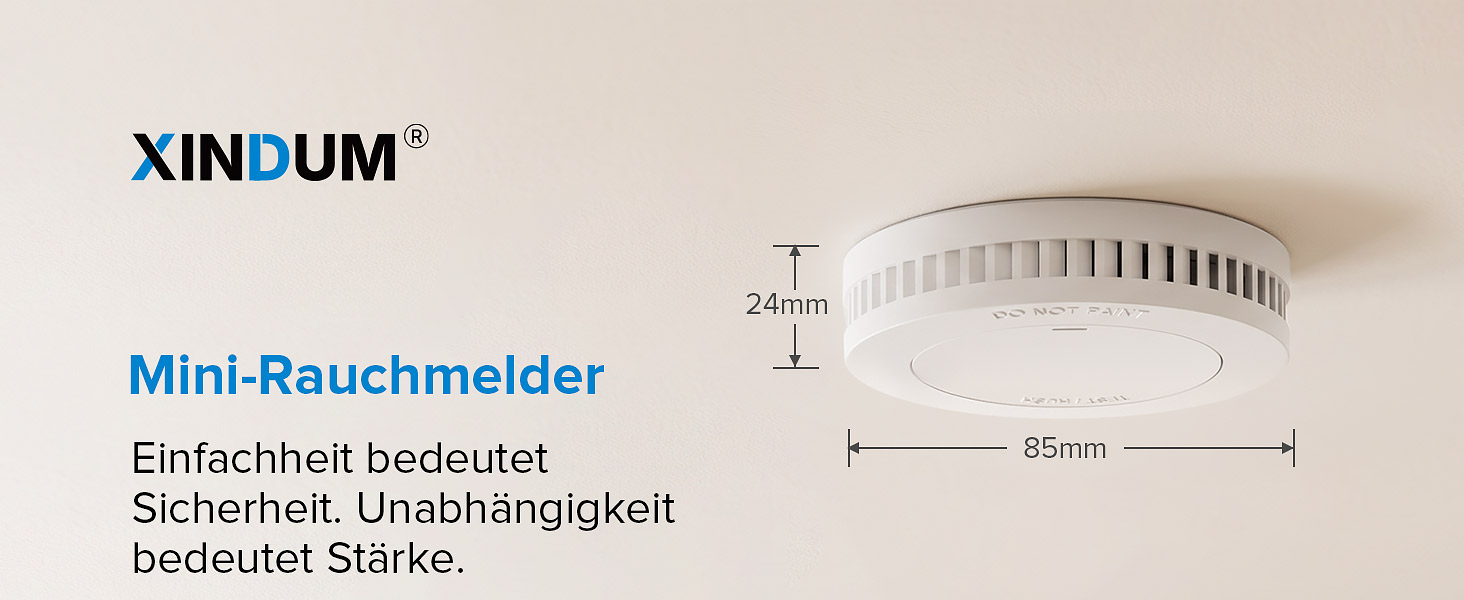 XINDUM SM01 Rauchmelder 3er Set mit Magnethalterung und fest verbauter 10-Jahres-Batterie – Detail 1