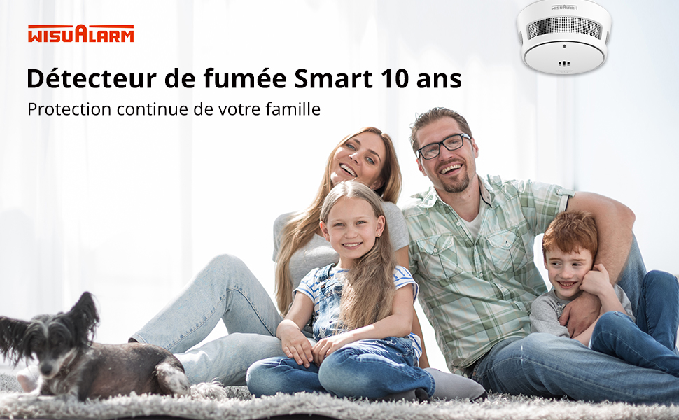 Wisualarm S05-A Rauchmelder mit 10-Jahres-Batterie an der Decke, 3er-Pack – Detail 1