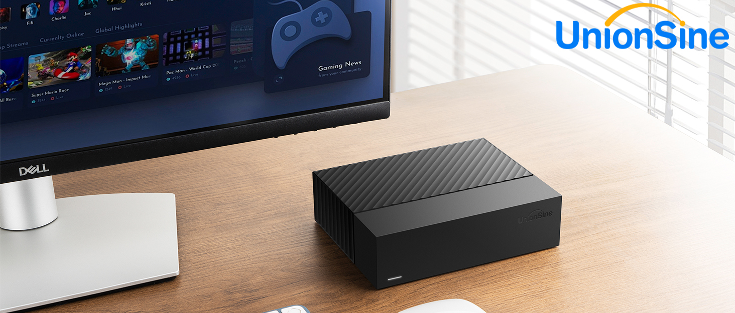 UnionSine externe 3,5-Zoll-Festplatte mit 10 TB in senkrechter Bauform – Detail 1