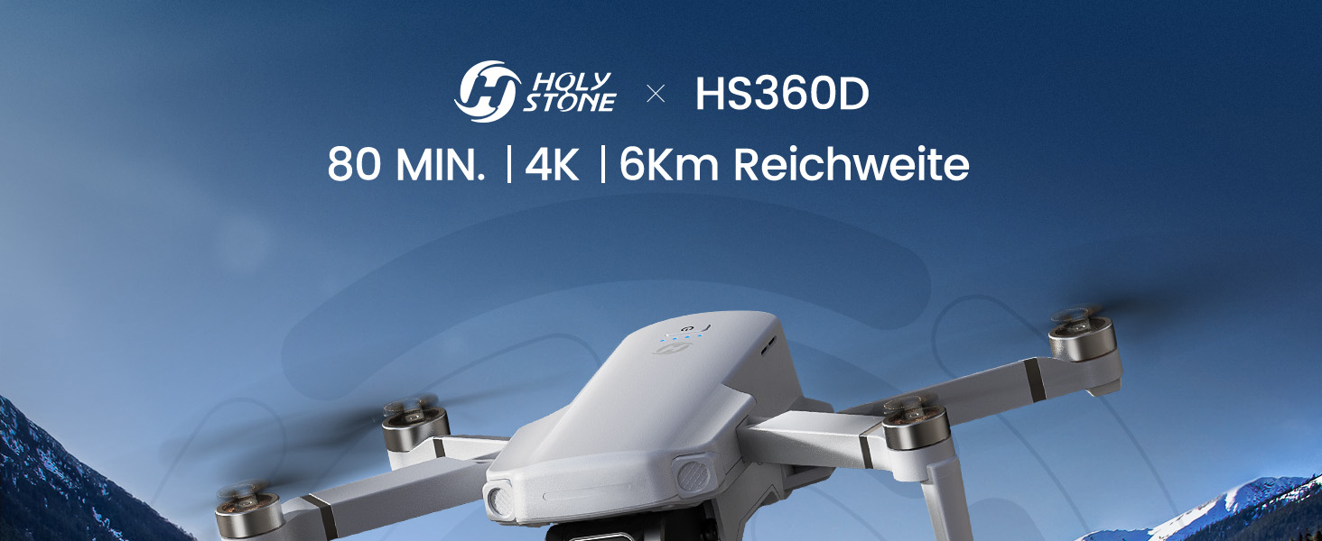 Holy Stone HS360D Drohne zusammengefaltet mit Fernsteuerung und zwei Akkus – Detail 1