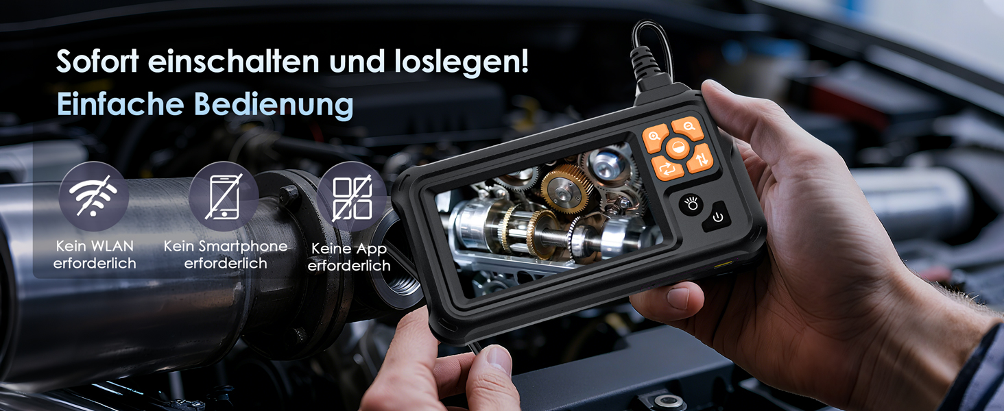 SKYBASIC P100-20M Endoskopkamera mit 4,3-Zoll-Bildschirm und 20 Meter halbstarrem Kabel – Detail 2