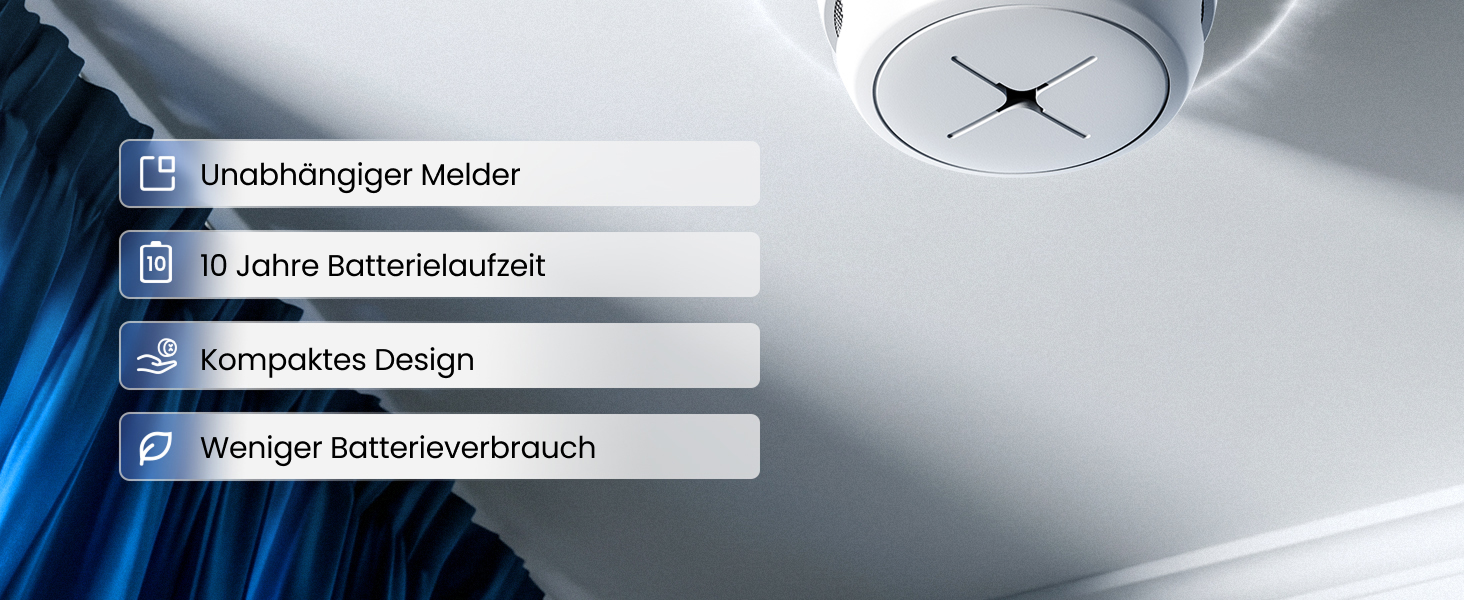 AEGISLINK S500 Rauchmelder aus dem Zehnerset mit Halterung – Detail 2