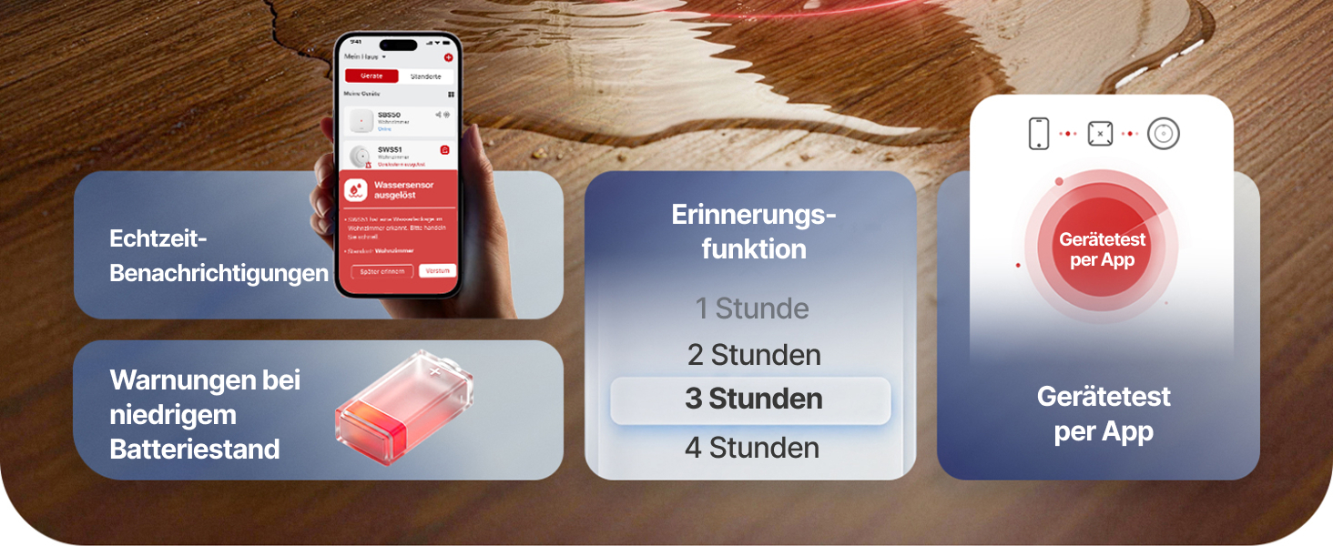 X-Sense SWS51 Wassersensoren in Weiss, drei flache Melder im Set – Detail 2