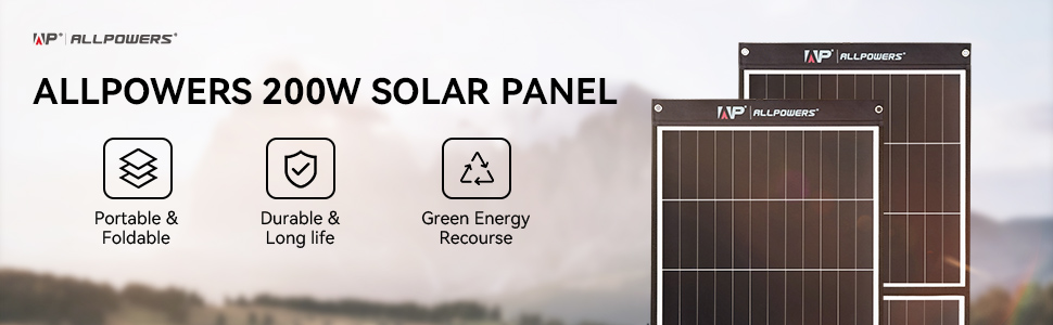 ALLPOWERS faltbares Solarmodul mit 200 Watt, monokristallin – Detail 2