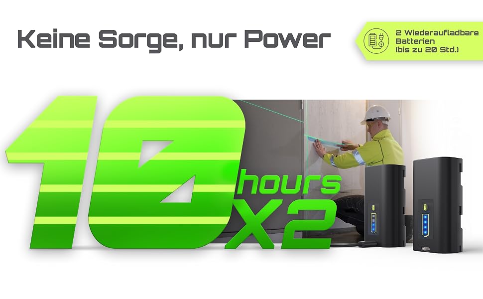 LasGoo LG-3D Linienlaser mit drei 360-Grad-Ebenen in grünem Strahl – Detail 2