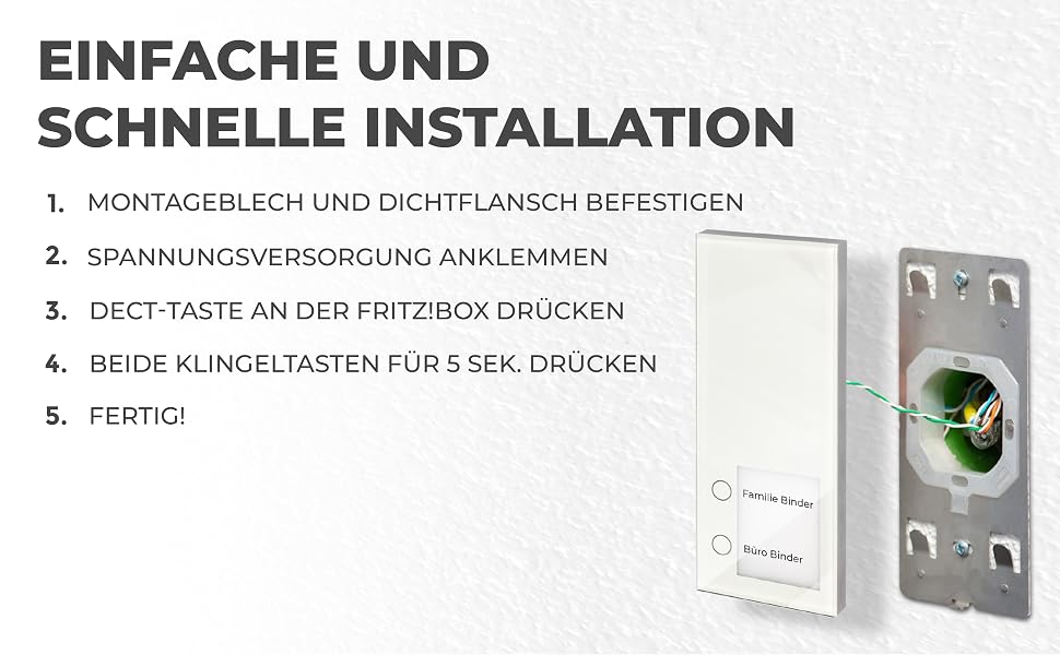 Telegärtner DoorLine Slim DECT Türstation mit Echtglasfront in Anthrazit – Detail 2