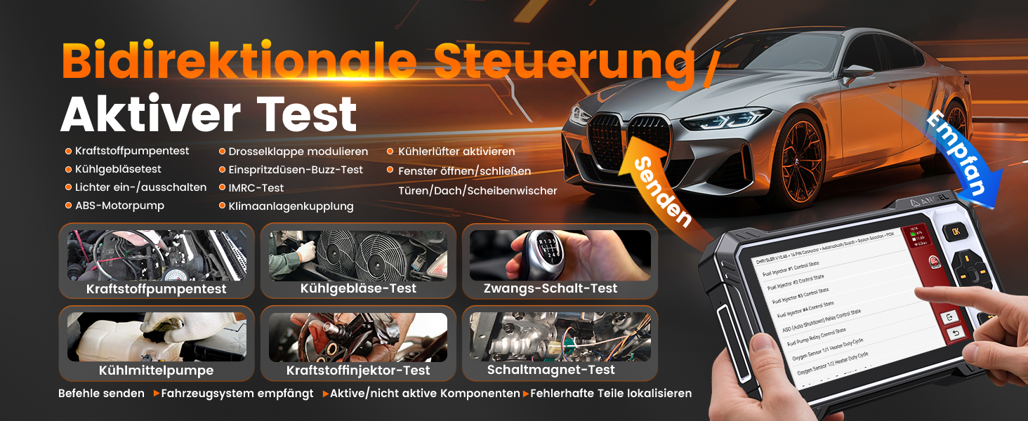 ANCEL FX6100 OBD2-Diagnosegerät mit 6,2-Zoll-Touchscreen und Diagnosekabel. – Detail 2