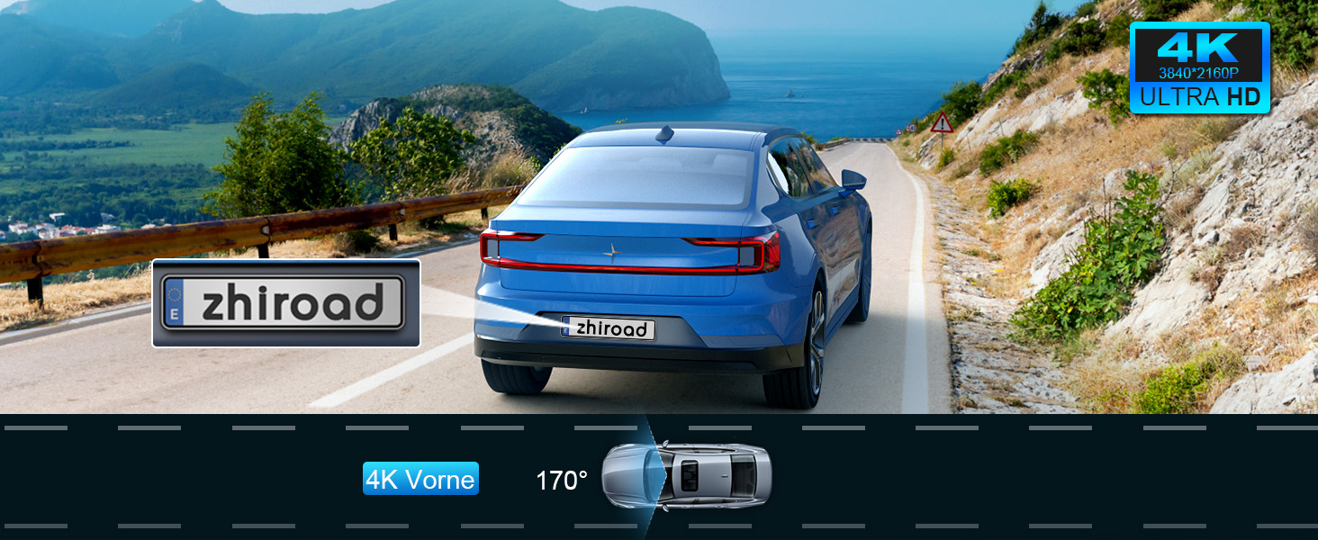 zhiroad Q20S 4K-Dashcam mit 1,47-Zoll-Display und abnehmbarer Halterung – Detail 2
