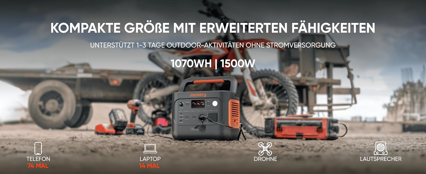 Jackery Explorer 1000 v2 Powerstation mit 100-W-Solarpanel – Detail 2