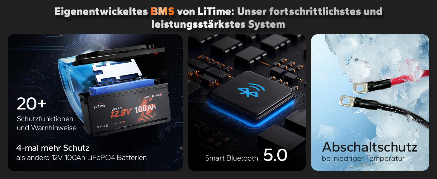 LiTime 12V 100Ah LiFePO4-Akku H190 mit Bluetooth – Detail 3