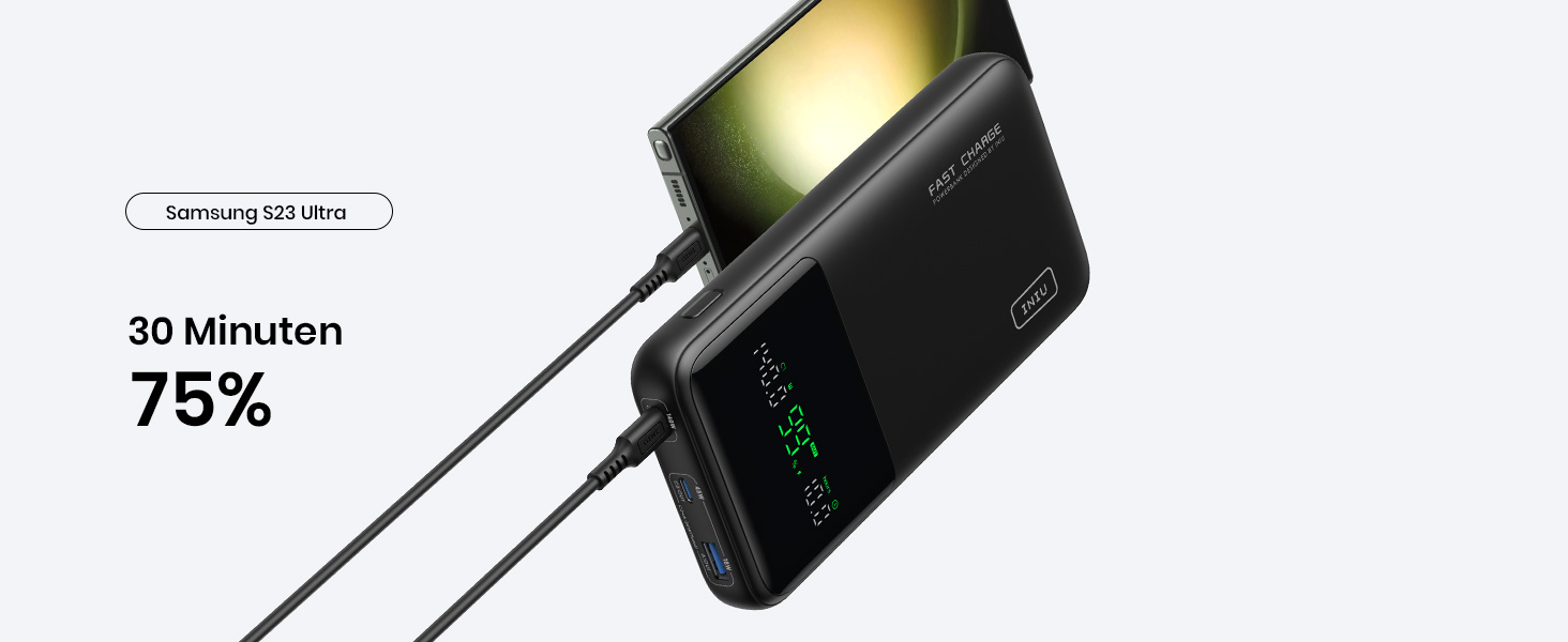 INIU BI-B64 Powerbank mit Digitalanzeige und drei Anschlüssen – Detail 3