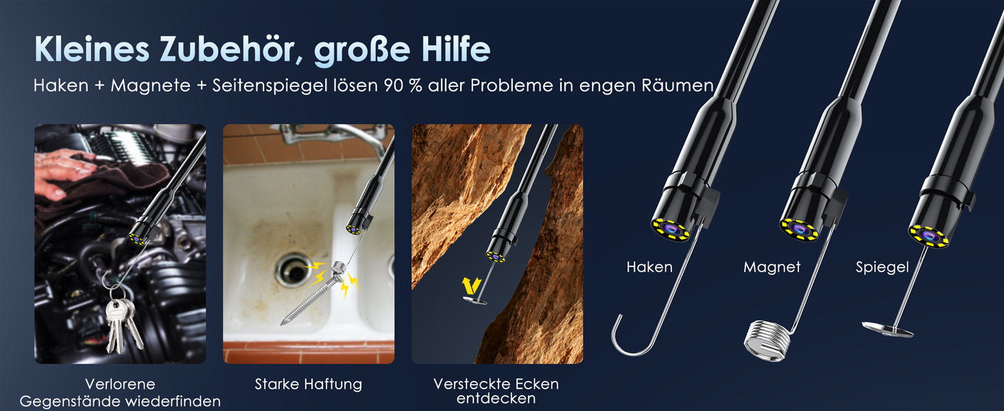 SKYBASIC P100-20M Endoskopkamera mit 4,3-Zoll-Bildschirm und 20 Meter halbstarrem Kabel – Detail 3