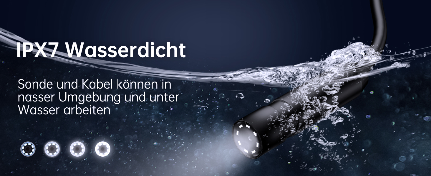 AOPICK Endoskopkamera mit 4,3-Zoll-Display, 8-mm-Kamerakopf und halbstarrem Kabel – Detail 3