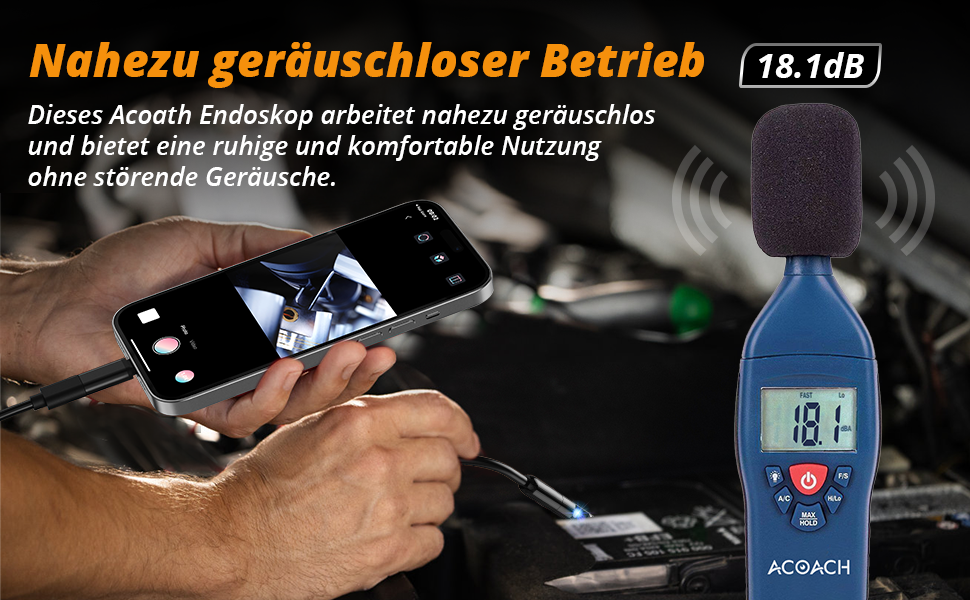 Acoath Endoskopkamera mit 7,9 mm Sonde, acht LEDs und 10 Meter halbstarrem Kabel – Detail 2