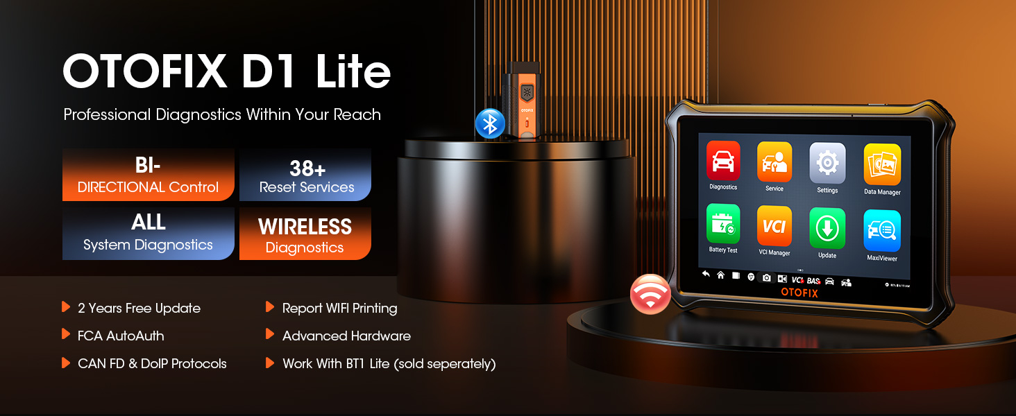 OTOFIX D1 Lite Diagnosetablet mit 7-Zoll-Touchscreen und OBD2-Stecker – Detail 2