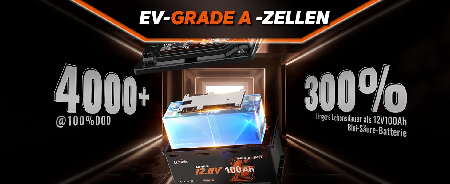 LiTime 12V 100Ah LiFePO4-Akku H190 mit Bluetooth – Detail 4