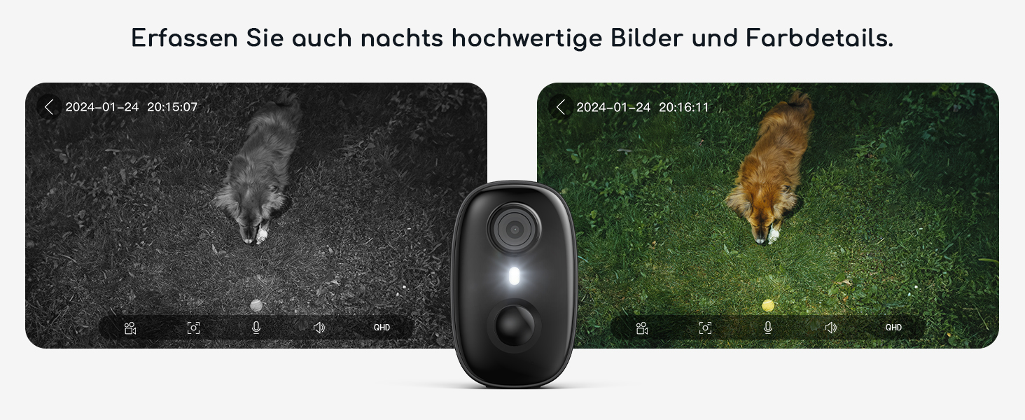 COOAU C4 Überwachungskamera in Schwarz mit Solarpanel für den Aussenbereich – Detail 4