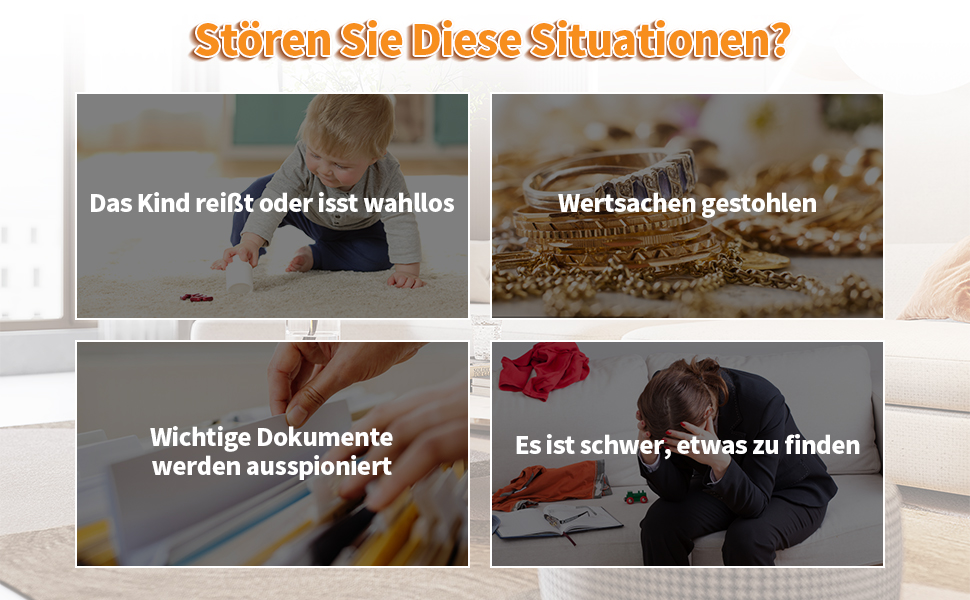 Mejasg Möbeltresor mit 35 Litern Innenraum, Zahlenschloss und Notschlüssel – Detail 4