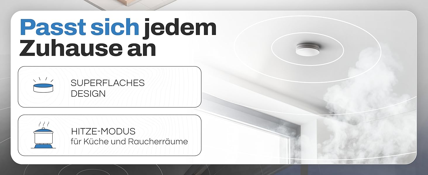 ALPENLUFT Funk-Rauchmelder im Zehner-Set mit Rauch- und Hitzeerkennung – Detail 4