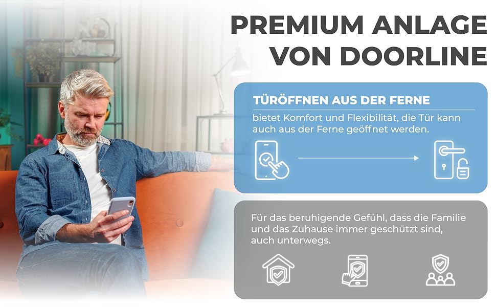 Telegärtner DoorLine Slim DECT Türstation mit Echtglasfront in Anthrazit – Detail 4