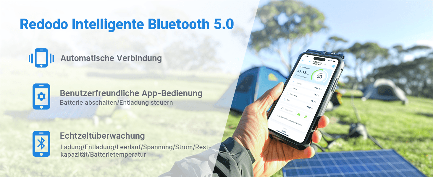Redodo 12V 100Ah LiFePO4-Untersitz-Akku mit Bluetooth – Detail 4