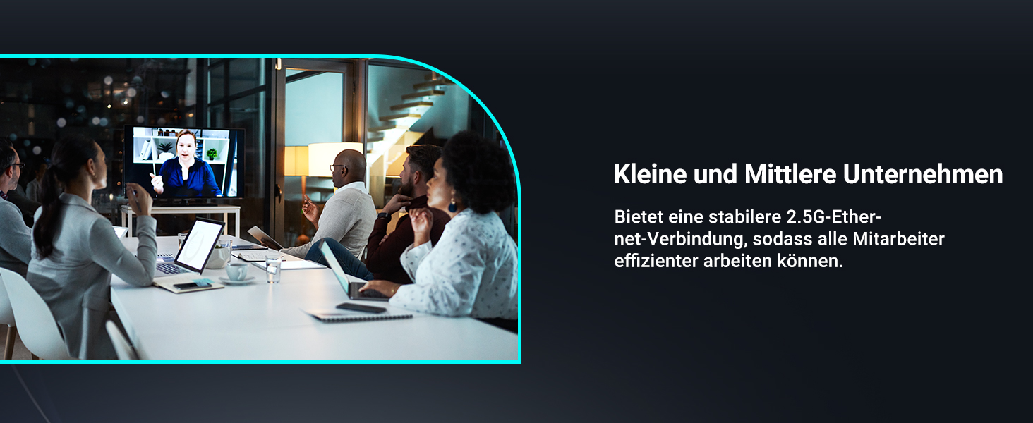 GiGaPlus S25-0802T Netzwerk-Switch im schwarzen Metallgehäuse mit acht 2.5G-Ports und zwei 10G-RJ45-Uplinks. – Detail 4