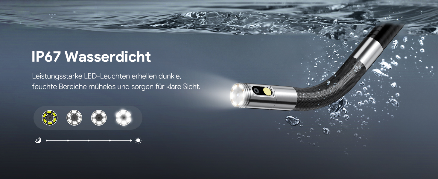DEPSTECH Endoskopkamera 210 Grad drehbar mit 3-m-Sonde – Detail 4