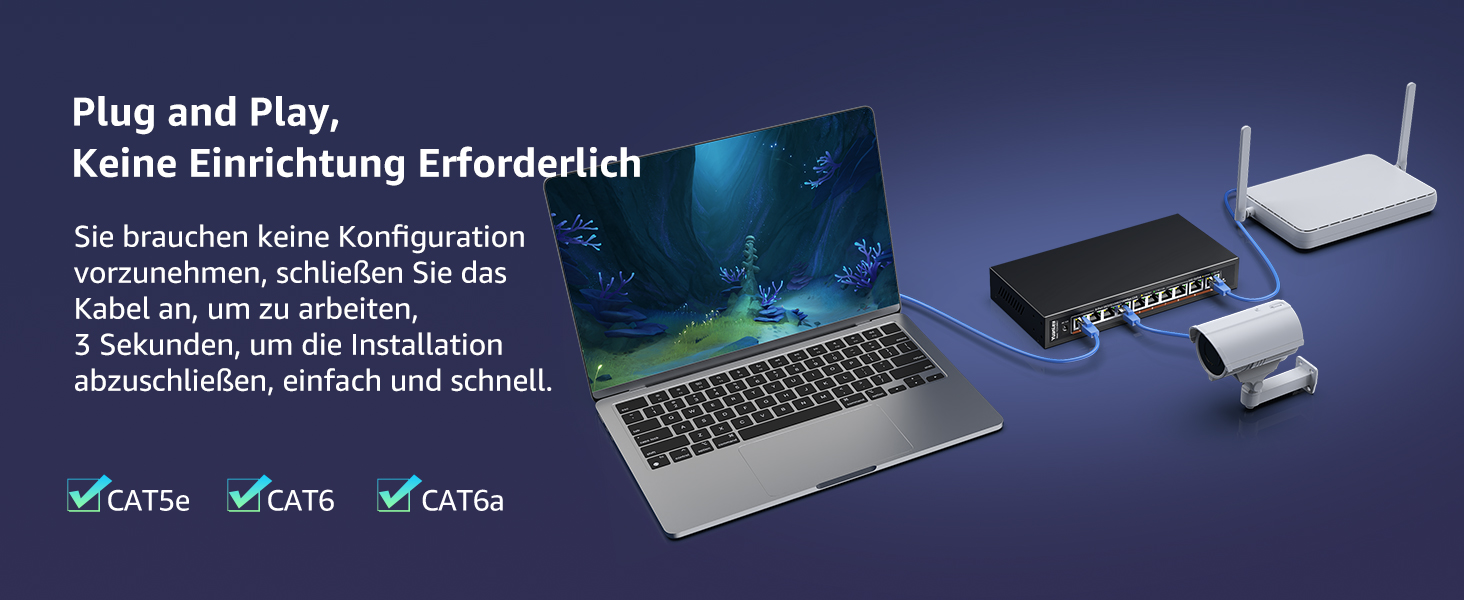 YuanLey YS25-0802T 10-Port Switch mit acht 2,5G-Ports und zwei 10G-RJ45-Ports im lüfterlosen Metallgehäuse – Detail 4