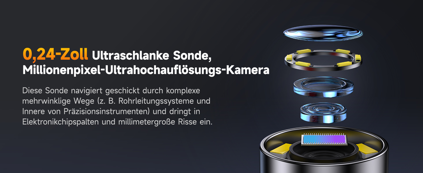 FOXWELL Y400 Endoskopkamera mit 4,3-Zoll-Display und 6,2-mm-Sonde mit beweglichem Kamerakopf – Detail 4